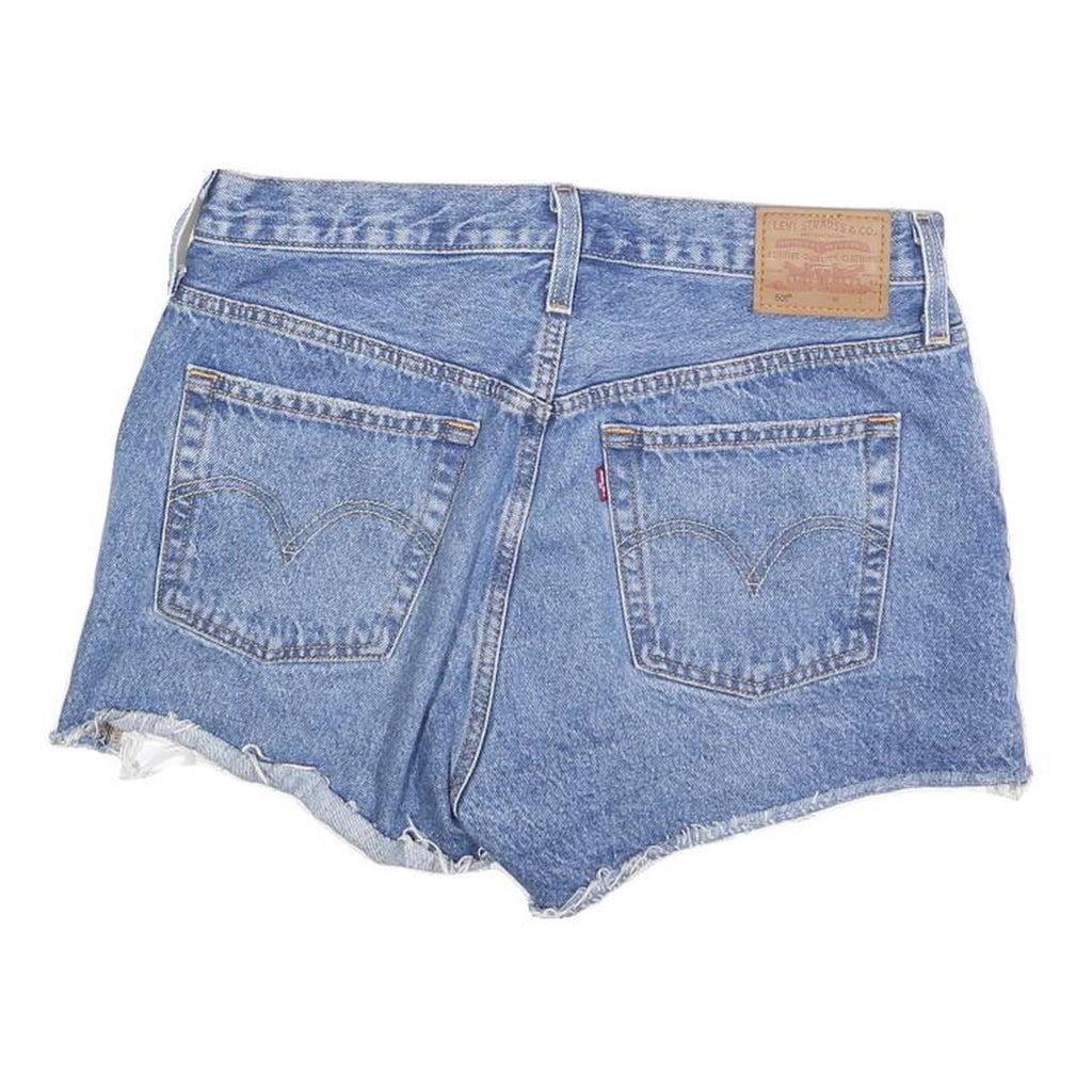 LEVIS Womens Shorts Blue Casual Denim M W29 Distressed Classic Fit