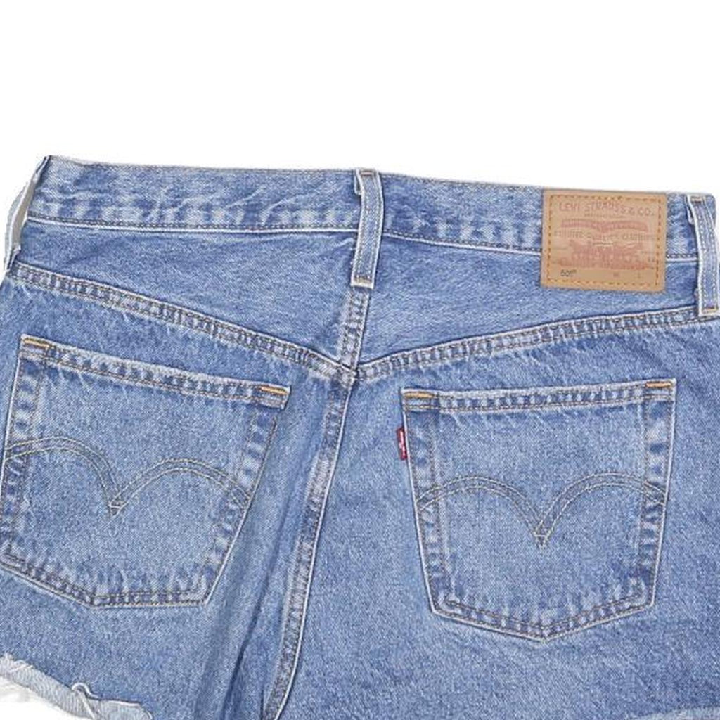 LEVIS Womens Shorts Blue Casual Denim M W29 Distressed Classic Fit