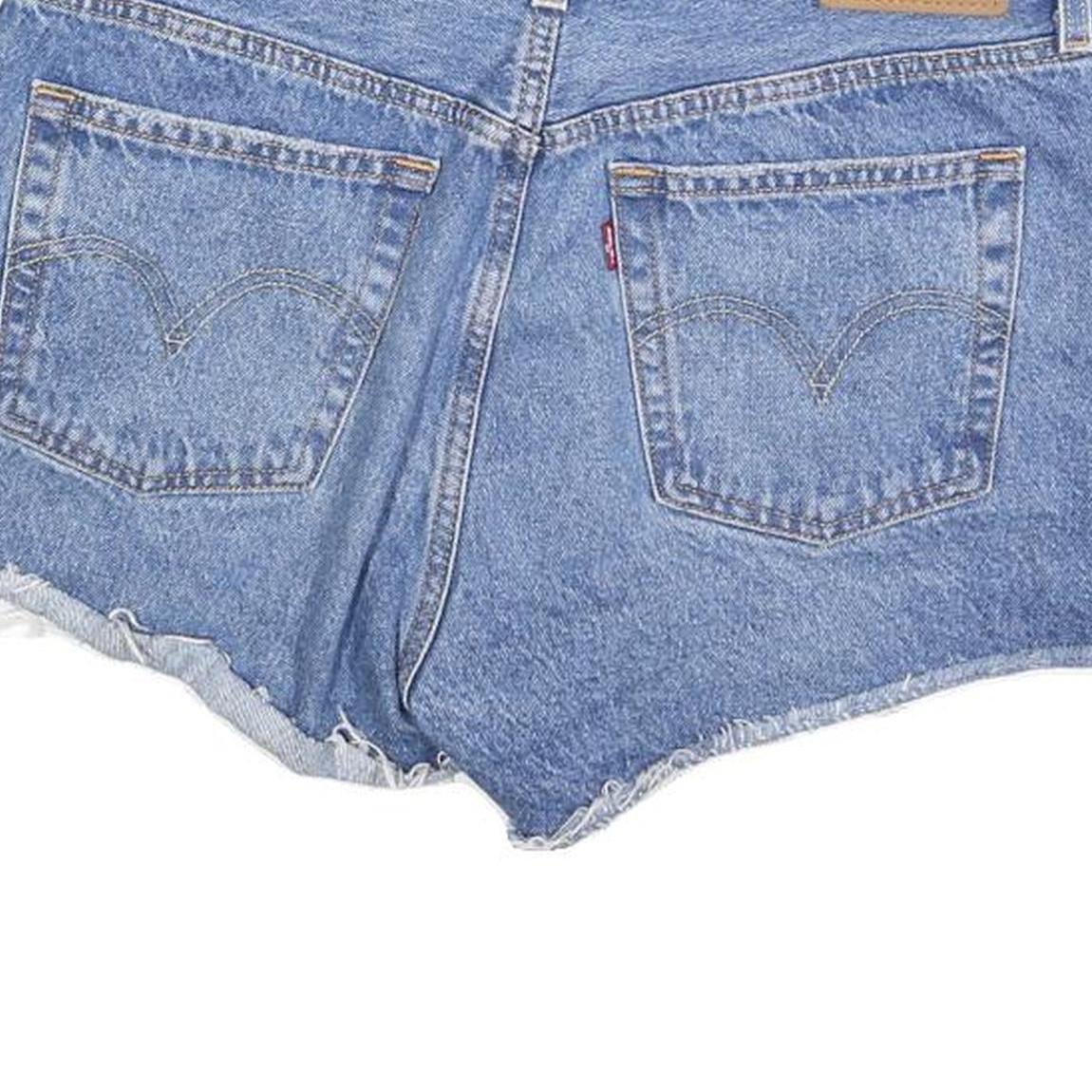 LEVIS Womens Shorts Blue Casual Denim M W29 Distressed Classic Fit