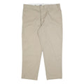 DICKIES Mens Cotton Blend Beige Regular Fit Straight Leg Trousers W42 L30