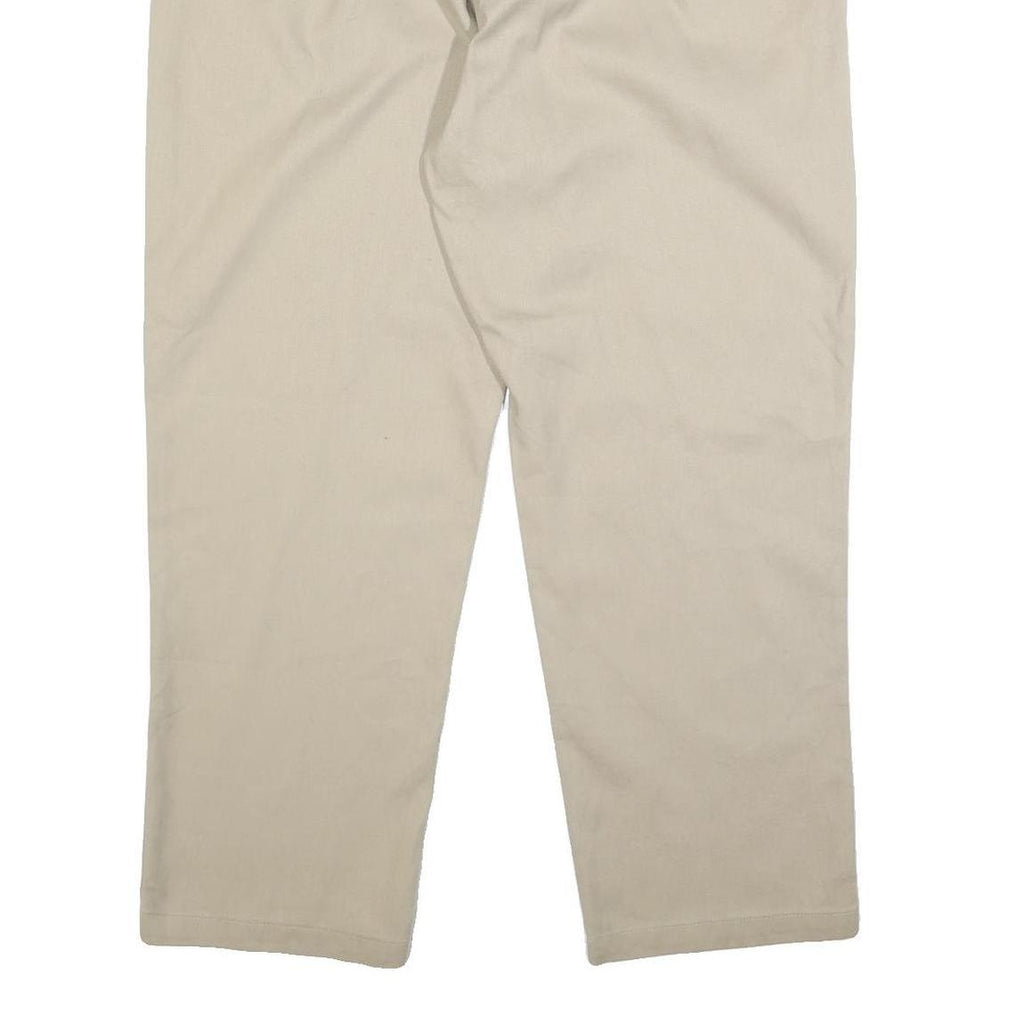 DICKIES Mens Cotton Blend Beige Regular Fit Straight Leg Trousers W42 L30