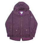 COLUMBIA Womens Purple Hooded Jacket L Polyester Zip Outdoor Casual