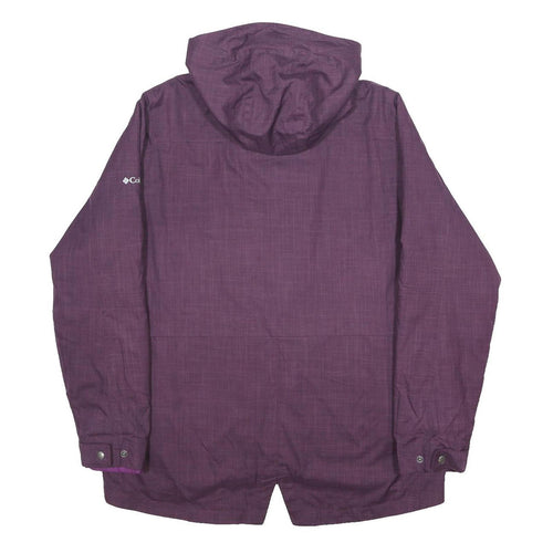 COLUMBIA Womens Purple Hooded Jacket L Polyester Zip Outdoor Casual