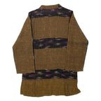 Womens Kimono Top Brown Collared Long Sleeve M