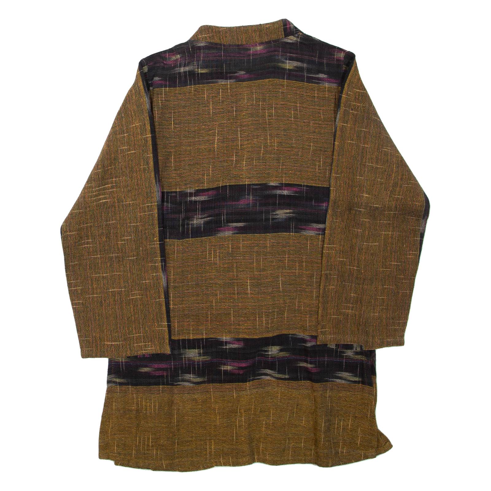 Womens Kimono Top Brown Collared Long Sleeve M