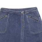 LIZ CLAIBORNE Womens Blue Denim Mini Cotton Blend Skort Size M Zip Pockets