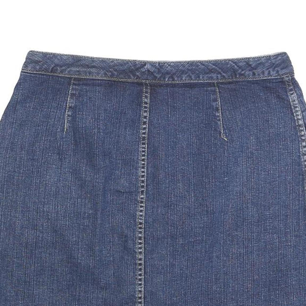 LIZ CLAIBORNE Womens Blue Denim Mini Cotton Blend Skort Size M Zip Pockets