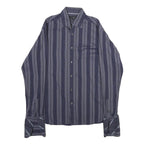 TED BAKER Mens Blue Striped Shirt M Cotton Casual Long Sleeve Button Shirt