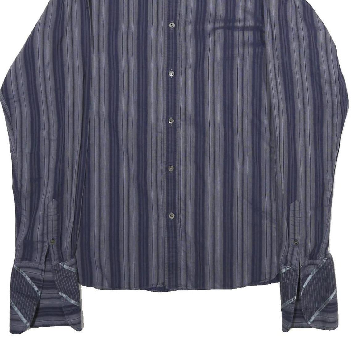 TED BAKER Mens Blue Striped Shirt M Cotton Casual Long Sleeve Button Shirt