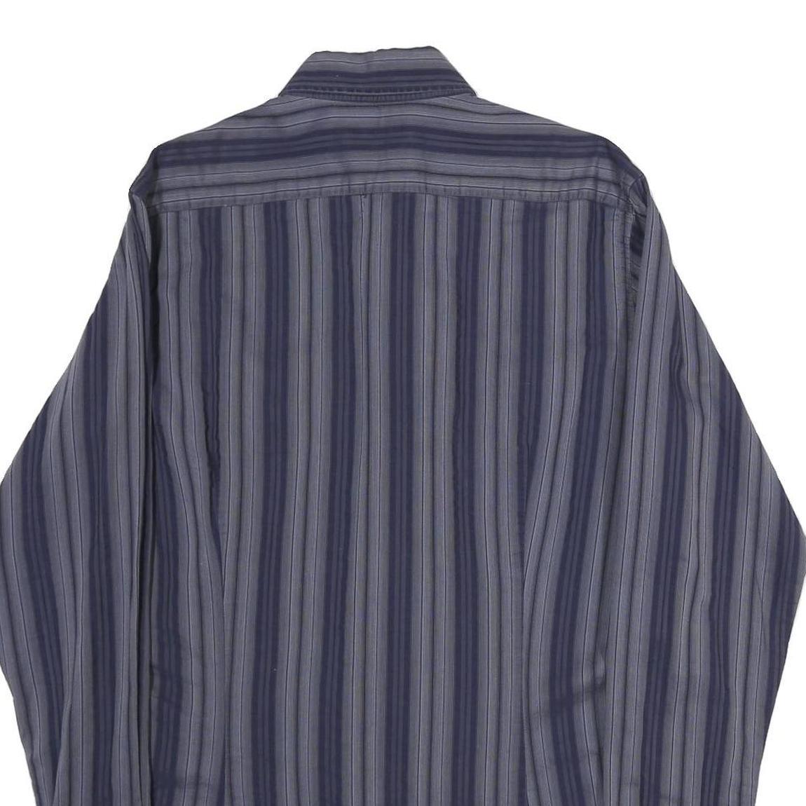 TED BAKER Mens Blue Striped Shirt M Cotton Casual Long Sleeve Button Shirt