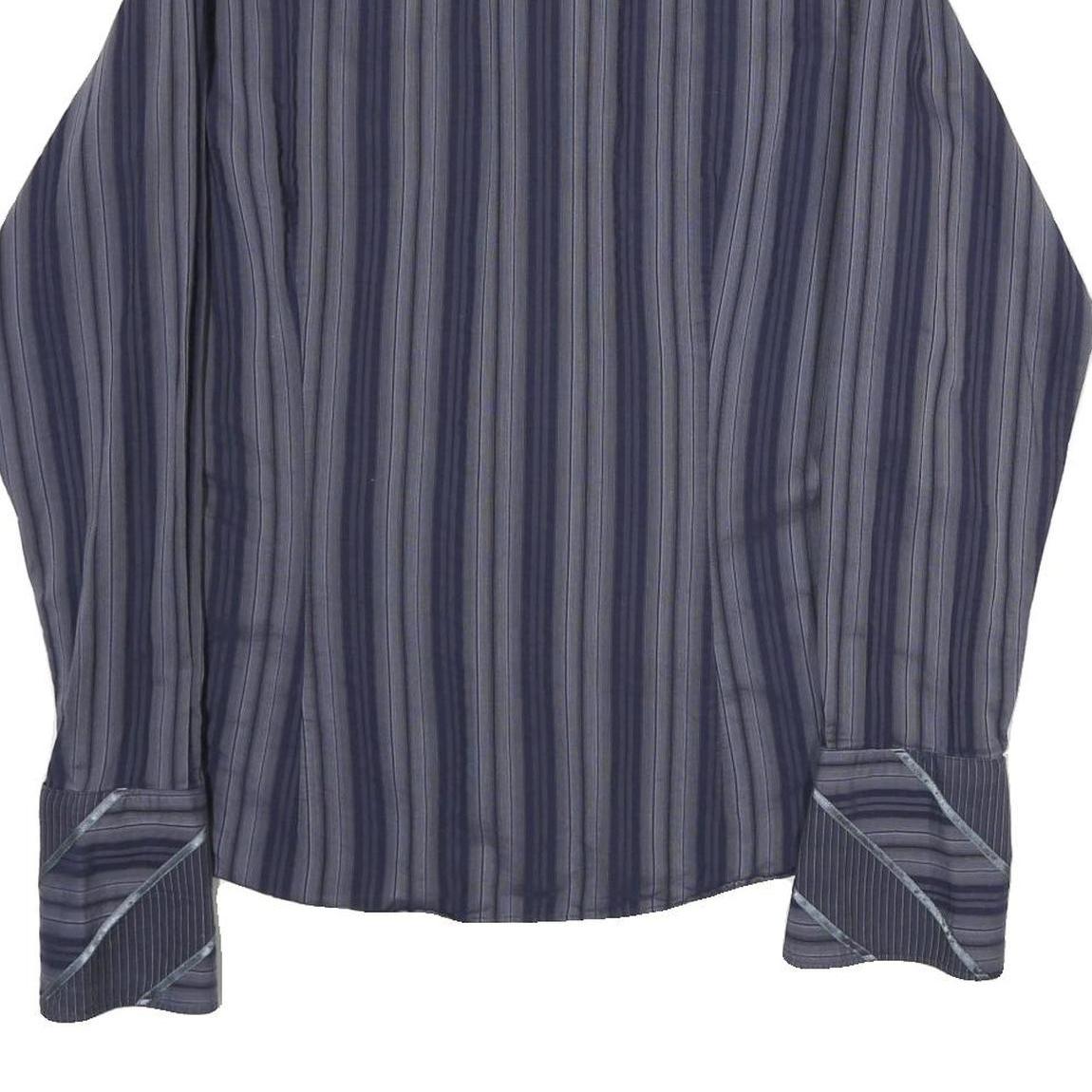 TED BAKER Mens Blue Striped Shirt M Cotton Casual Long Sleeve Button Shirt