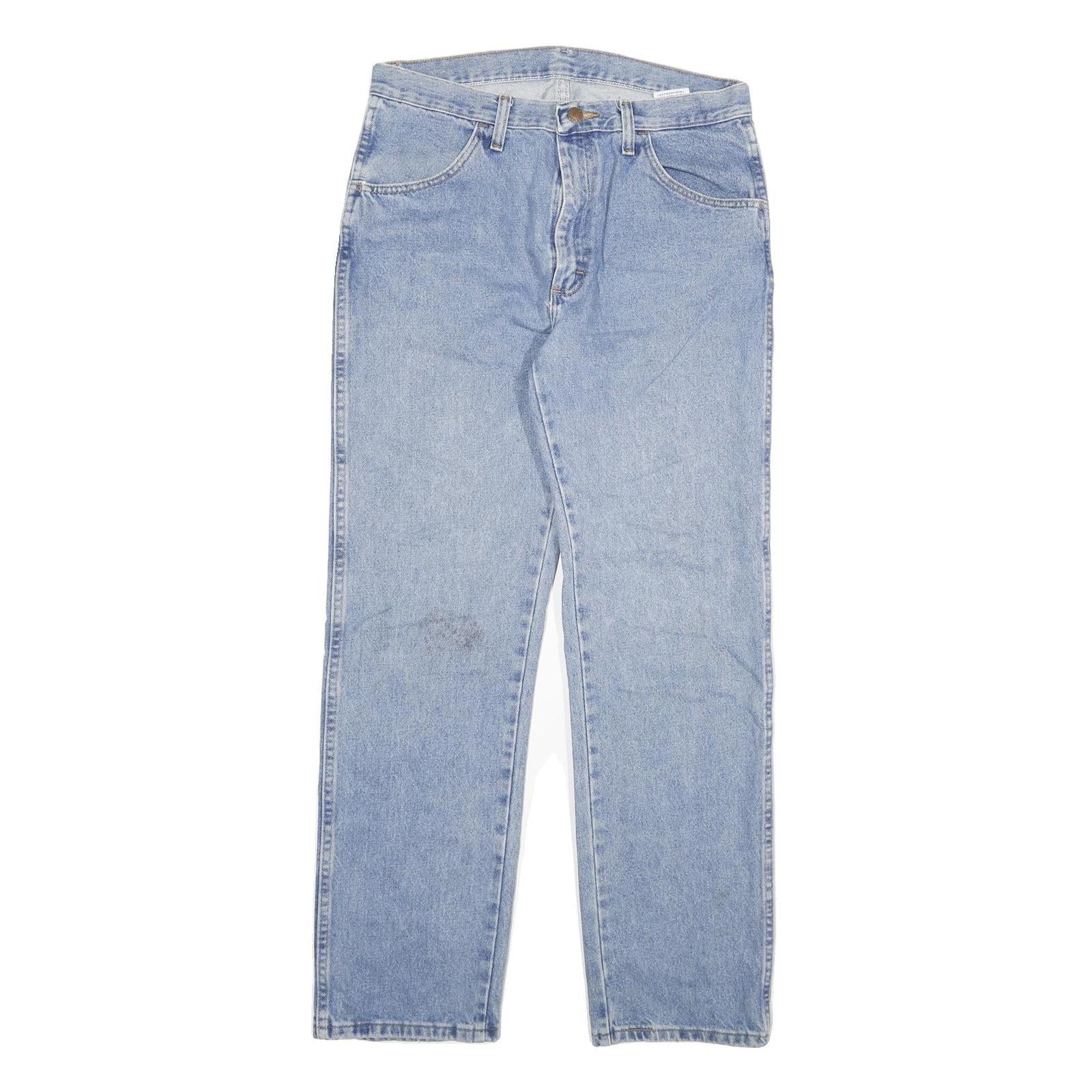 DICKIES Mens Regular Fit Straight Leg Denim Light Blue W32 L32 Cotton Blend Zip