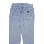 DICKIES Mens Regular Fit Straight Leg Denim Light Blue W32 L32 Cotton Blend Zip