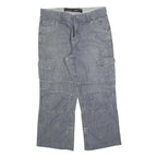 GREEN COAST Mens Regular Fit Blue Denim Cargo Jeans W34 L27 Casual Cotton Blend