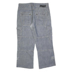 GREEN COAST Mens Regular Fit Blue Denim Cargo Jeans W34 L27 Casual Cotton Blend