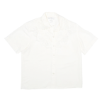 CATHY CHE Womens White & Cream Shirt XS Button Front Embroidered Lace