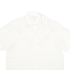 CATHY CHE Womens White & Cream Shirt XS Button Front Embroidered Lace