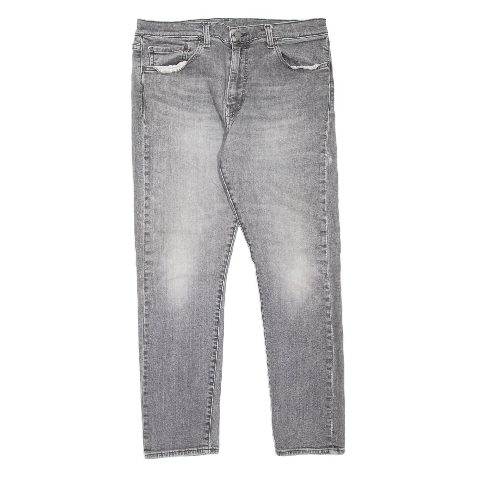 LEVI'S 512 BIG E Jeans Mens Grey Slim Tapered Stone Wash W33 L28
