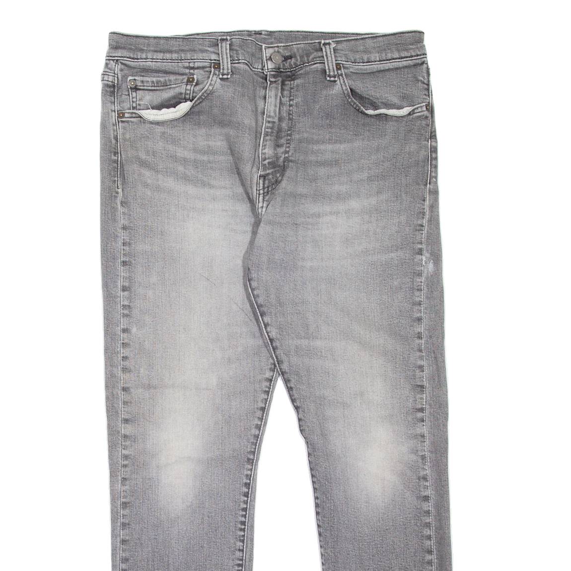 LEVI'S 512 BIG E Jeans Mens Grey Slim Tapered Stone Wash W33 L28