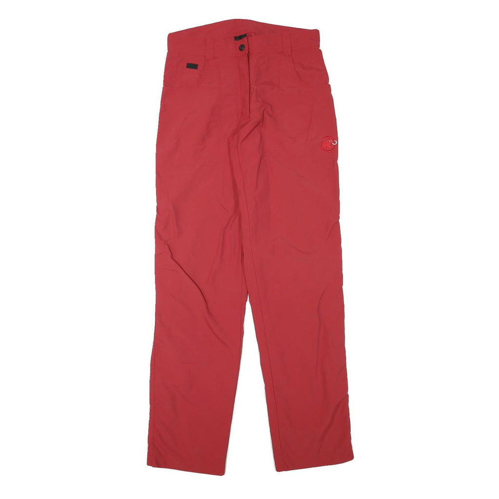 MAMMUT Womens Red Regular Fit Straight Polyester Blend Trousers W28 L32 Outdoor