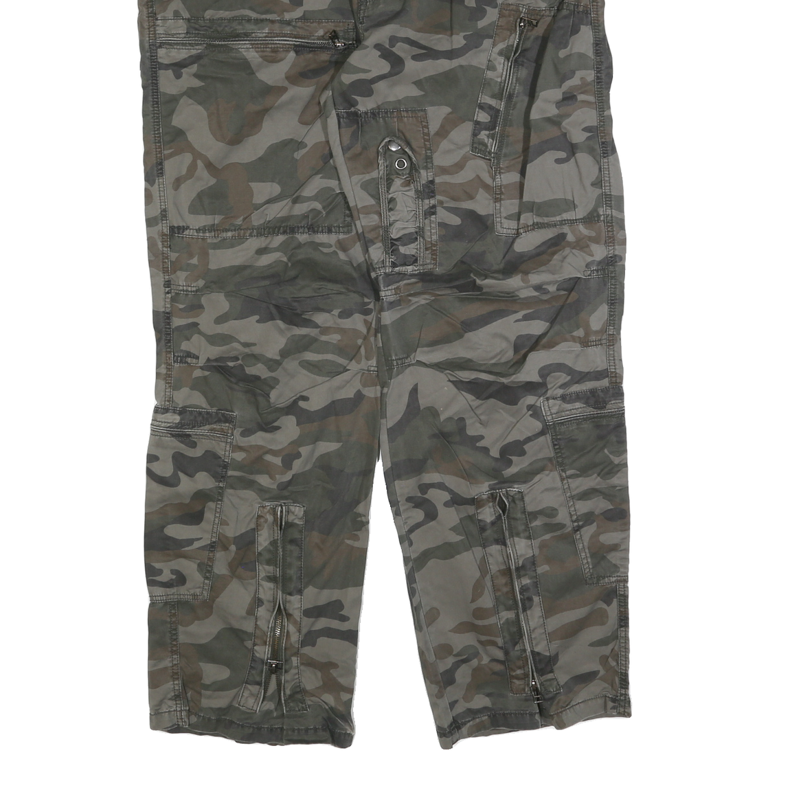 LS EAST Mens Cotton Blend Camouflage Regular Fit Straight Leg Trousers W40 L32