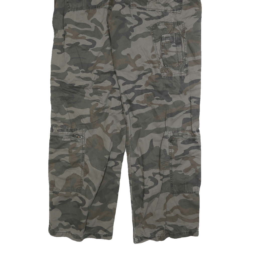 LS EAST Mens Cotton Blend Camouflage Regular Fit Straight Leg Trousers W40 L32