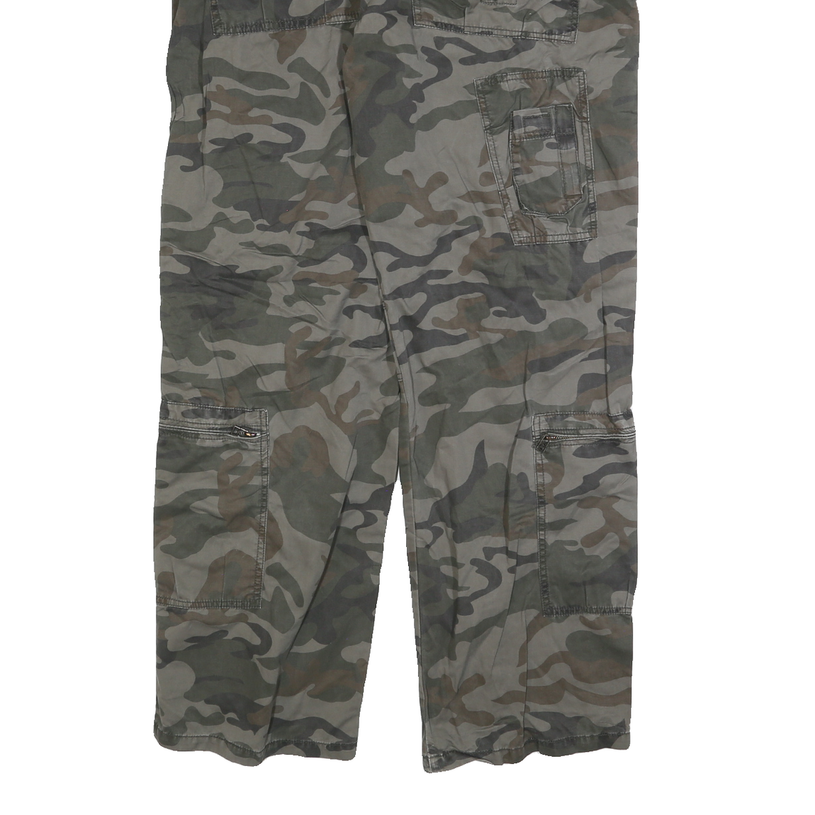 LS EAST Mens Cotton Blend Camouflage Regular Fit Straight Leg Trousers W40 L32