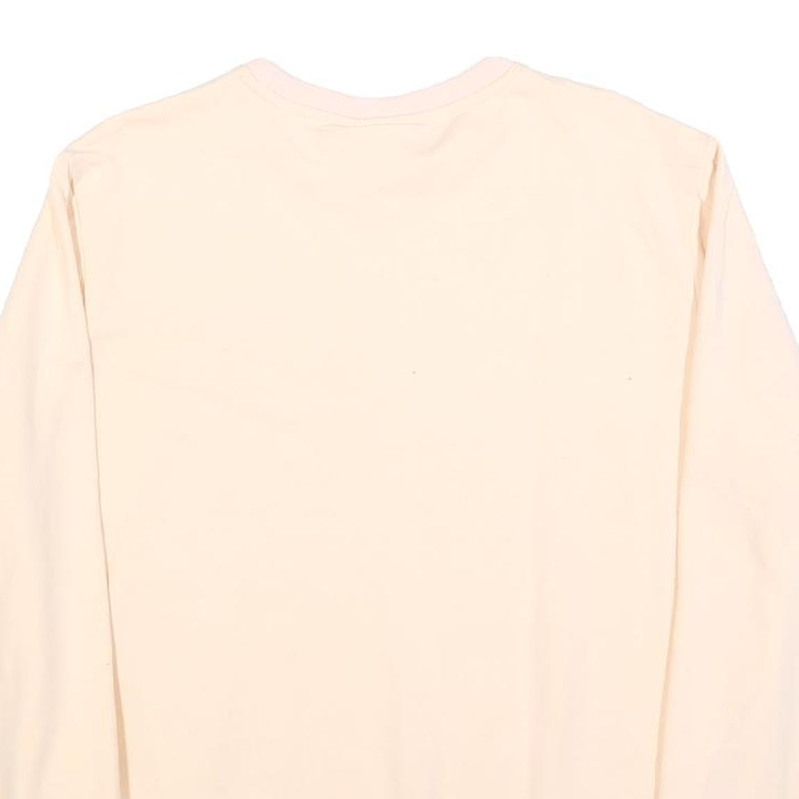 FILA Womens Cream Sweatshirt Crew Neck L Cotton Blend Logo Embroidered