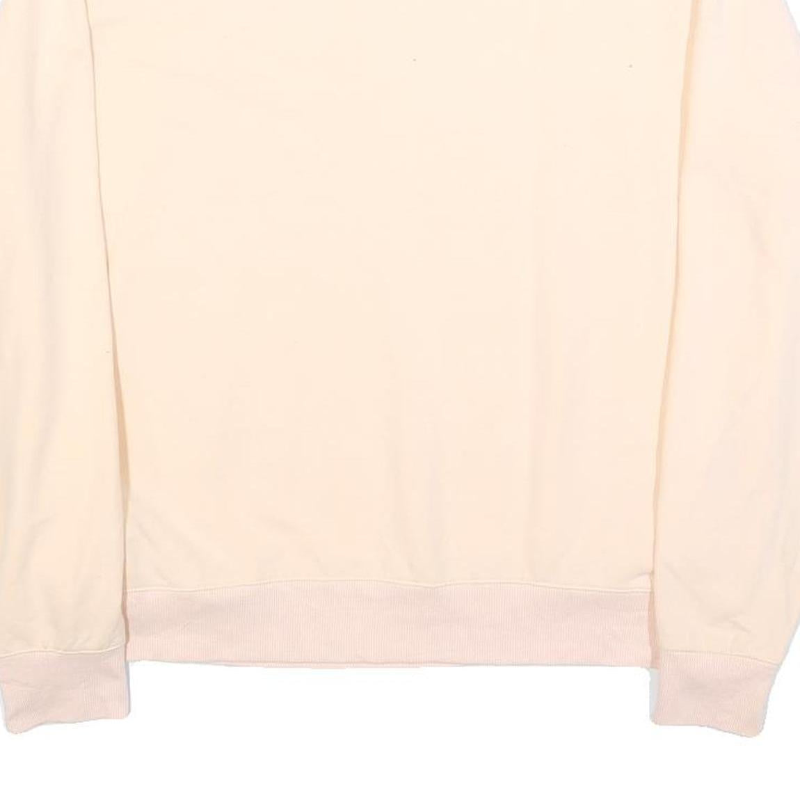 FILA Womens Cream Sweatshirt Crew Neck L Cotton Blend Logo Embroidered