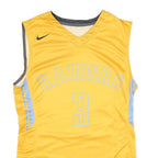 NIKE Womens Yellow & Light Blue Raiders Graphic Sleeveless V-Neck Top M