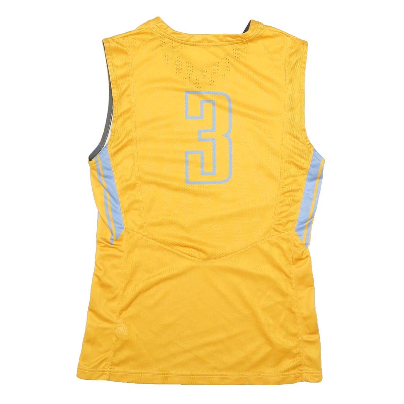 NIKE Womens Yellow & Light Blue Raiders Graphic Sleeveless V-Neck Top M