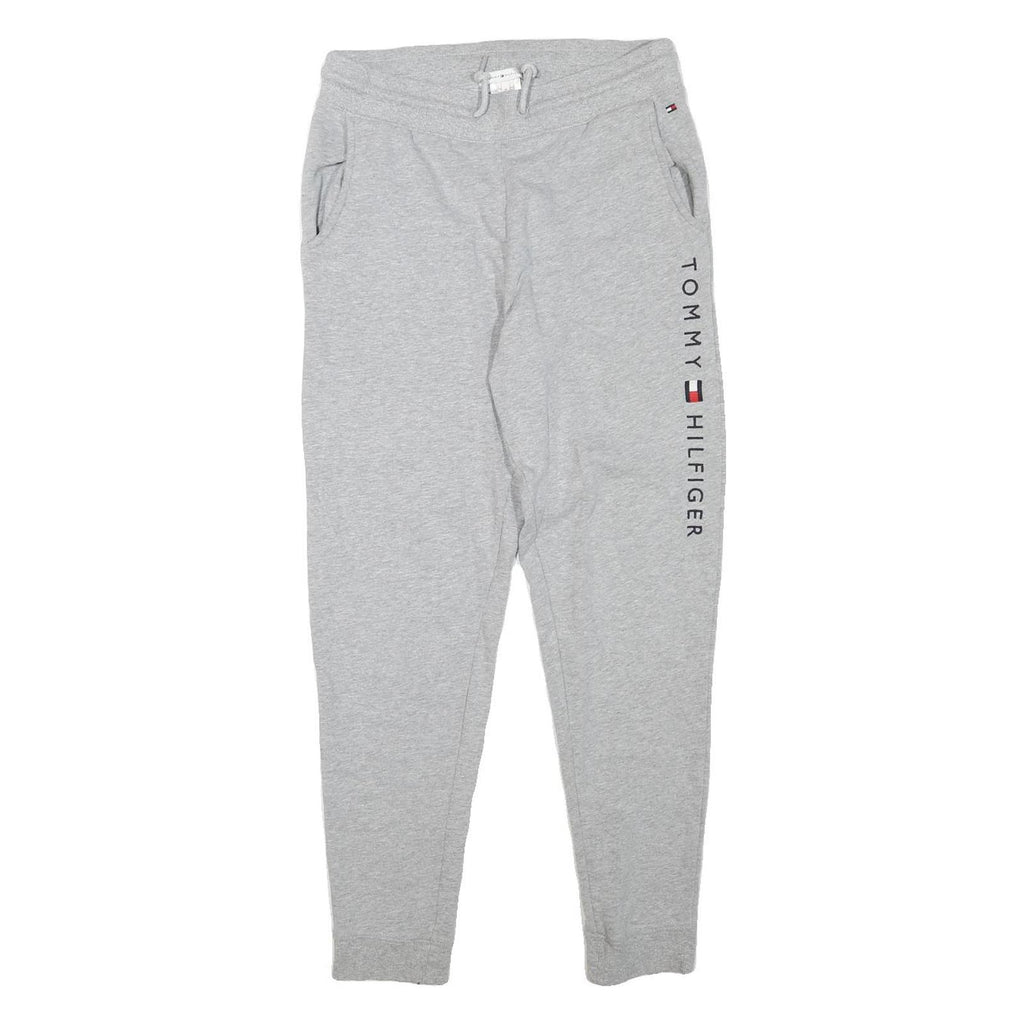TOMMY HILFIGER Womens Joggers Grey Slim Tapered M W28 L27 Logo Print
