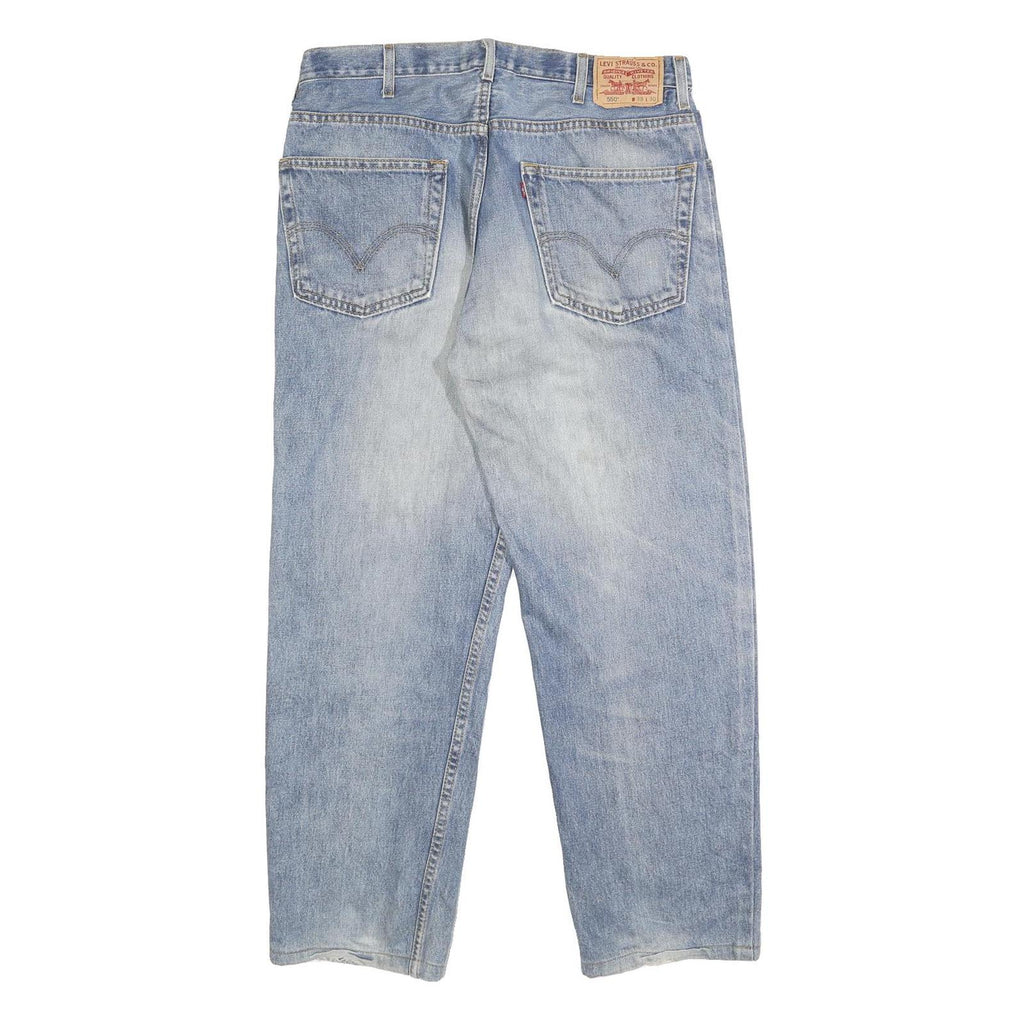 LEVI'S 550 Tapered Mens Jeans Blue Relaxed Denim Medium W34 L30 Zip Cotton