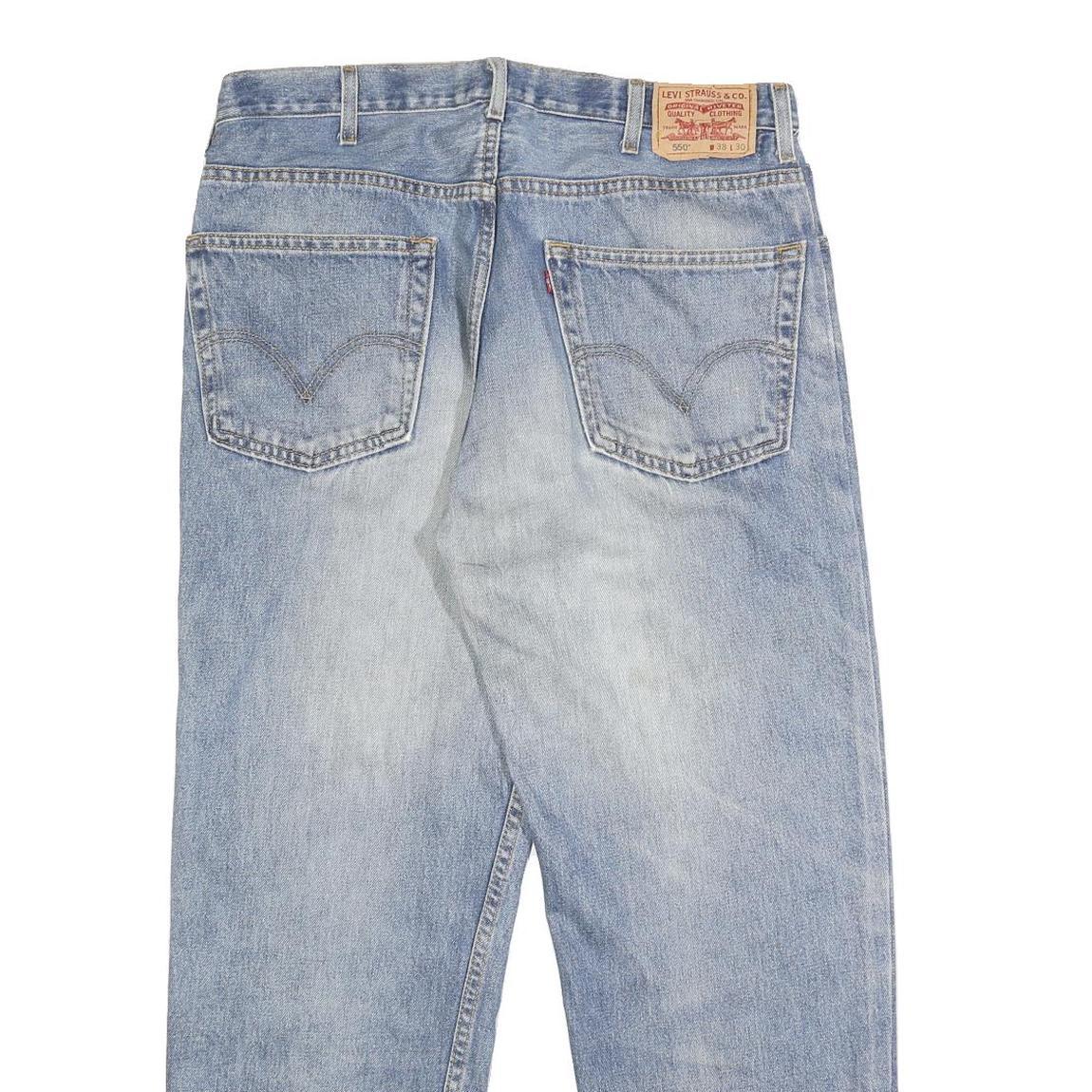 LEVI'S 550 Tapered Mens Jeans Blue Relaxed Denim Medium W34 L30 Zip Cotton