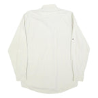 CANDA Mens White Casual Shirt M Button-Down Collar Long Sleeve Polyester Blend