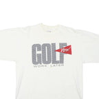 SDI Mens White Golf Work Later Graphic T-Shirt L Short Sleeve Crew Neck