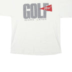 SDI Mens White Golf Work Later Graphic T-Shirt L Short Sleeve Crew Neck