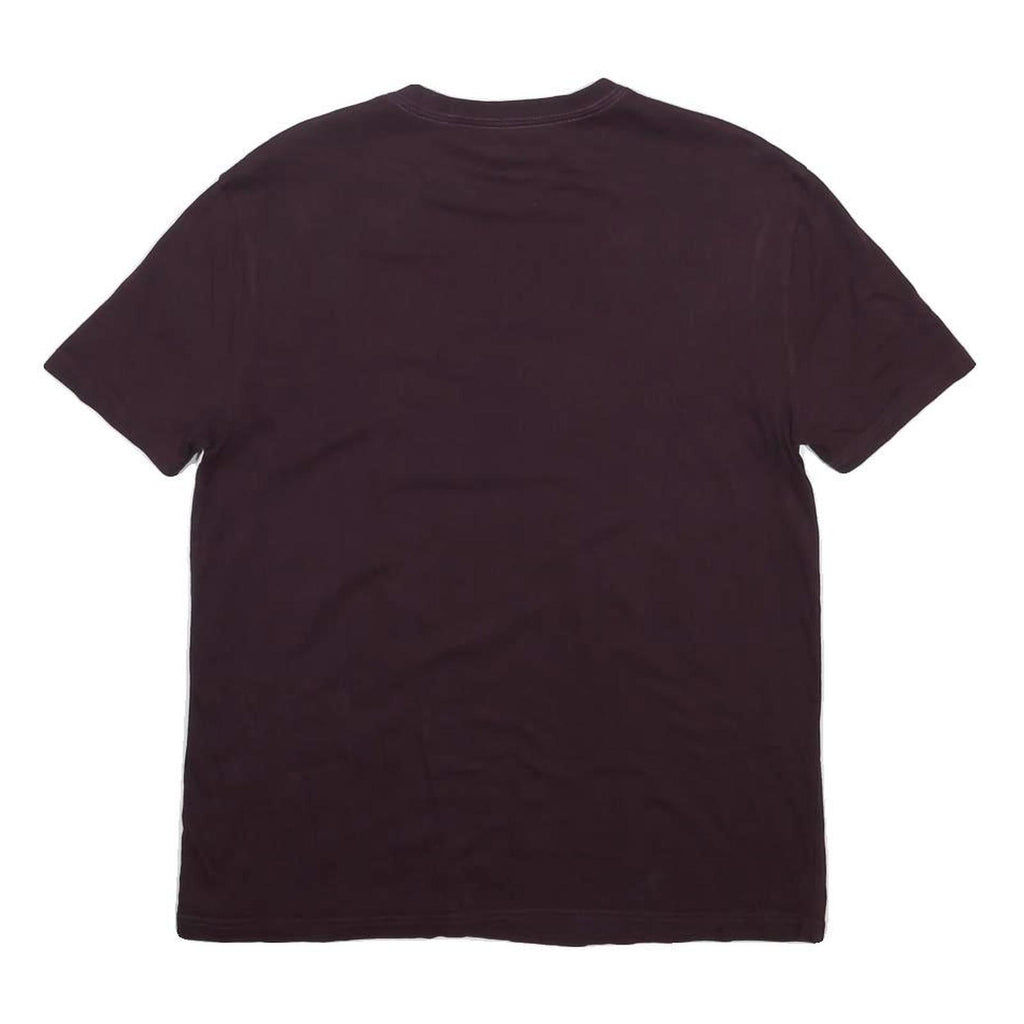 CALVIN KLEIN JEANS Mens Burgundy T-Shirt M Short Sleeve Crew Neck Logo Print