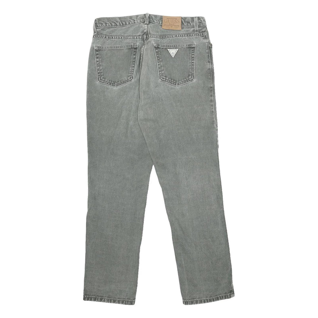 GUESS Mens Slim Grey Denim Jeans W32 L30 Classic Zip Closure Casual Wear