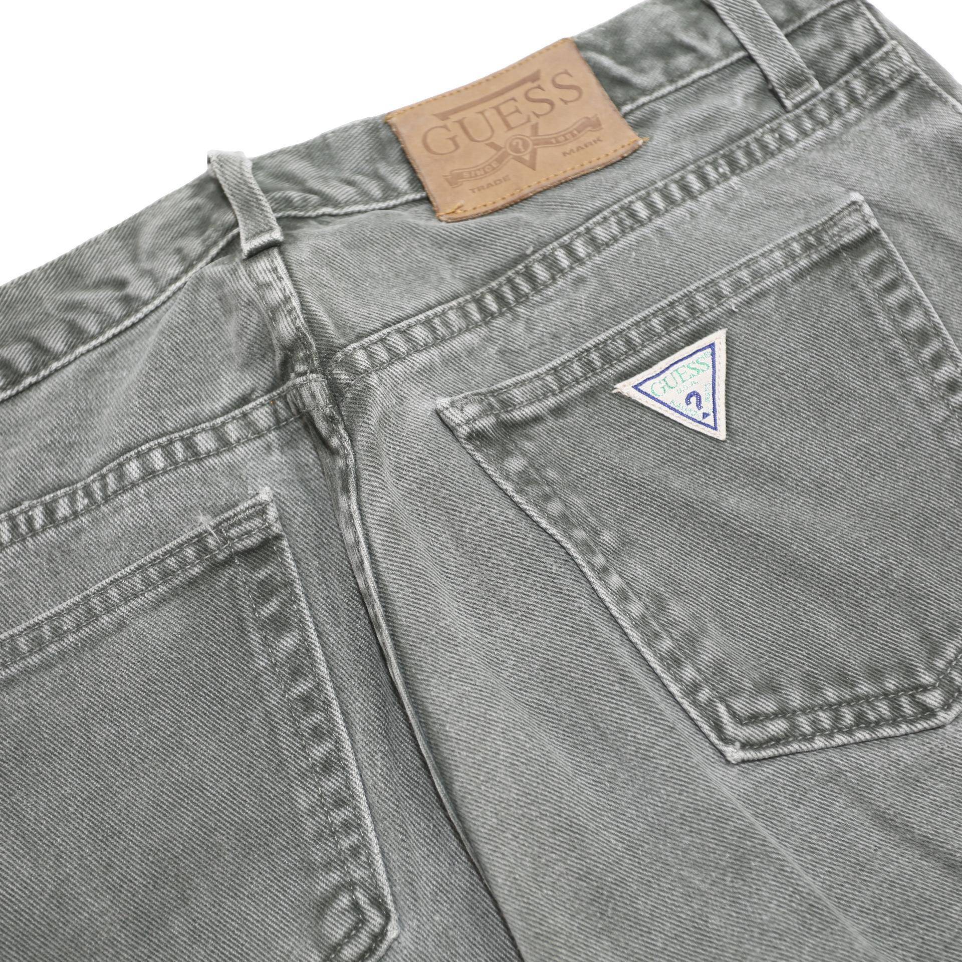 GUESS Mens Slim Grey Denim Jeans W32 L30 Classic Zip Closure Casual Wear