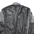 OSKAR Mens Black & Grey Leather Button Jacket M Casual Stylish Outerwear