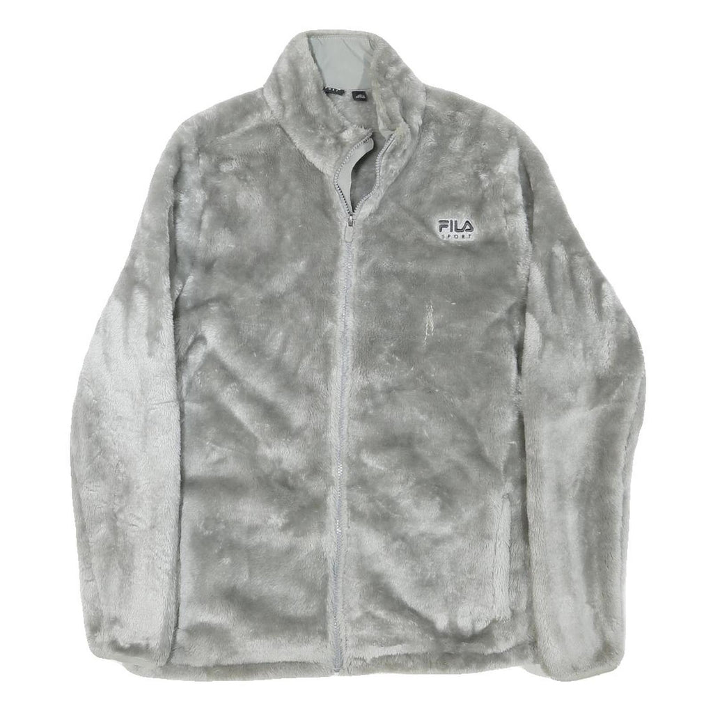 FILA Womens Grey Sport Jacket XL Polyester Blend Fleece Zip Casual Comfort