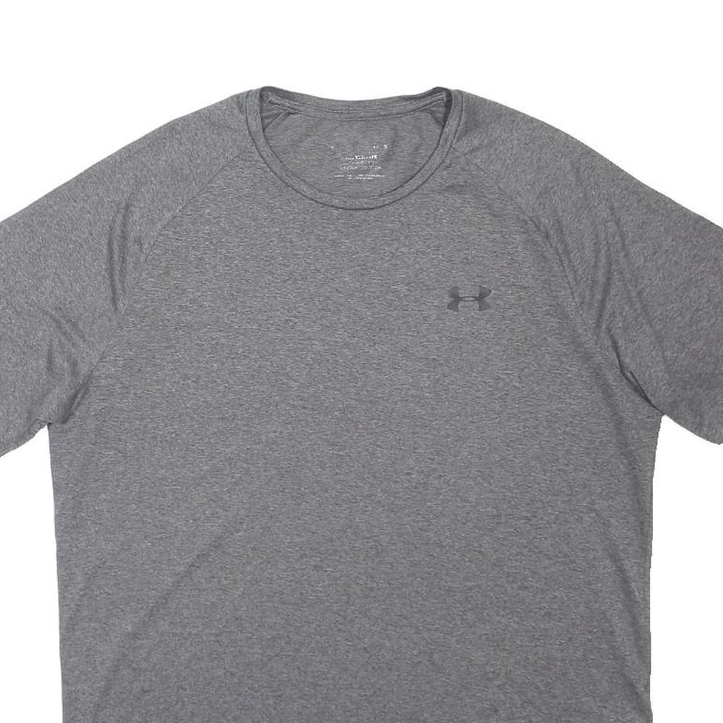 UNDER ARMOUR Mens Grey Athletic T-Shirt M Short Sleeve Crew Neck Sportswear