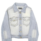 VERSACE JEANS COUTURE Mens Blue Denim Button Jacket XS Cotton Distressed