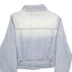 VERSACE JEANS COUTURE Mens Blue Denim Button Jacket XS Cotton Distressed