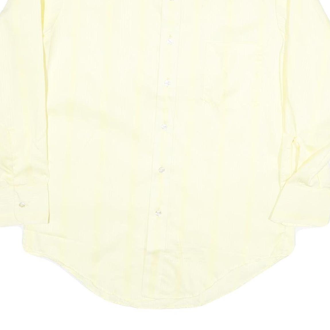 ROYAL KNIGHT Mens Yellow Shirt L Classic Cotton Blend Long Sleeve Formal Button