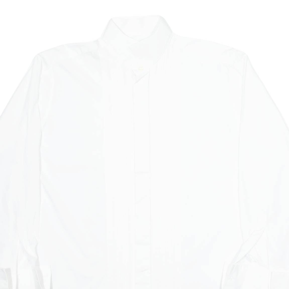 L.HUBSCHES Mens Plain Shirt White Long Sleeve XL