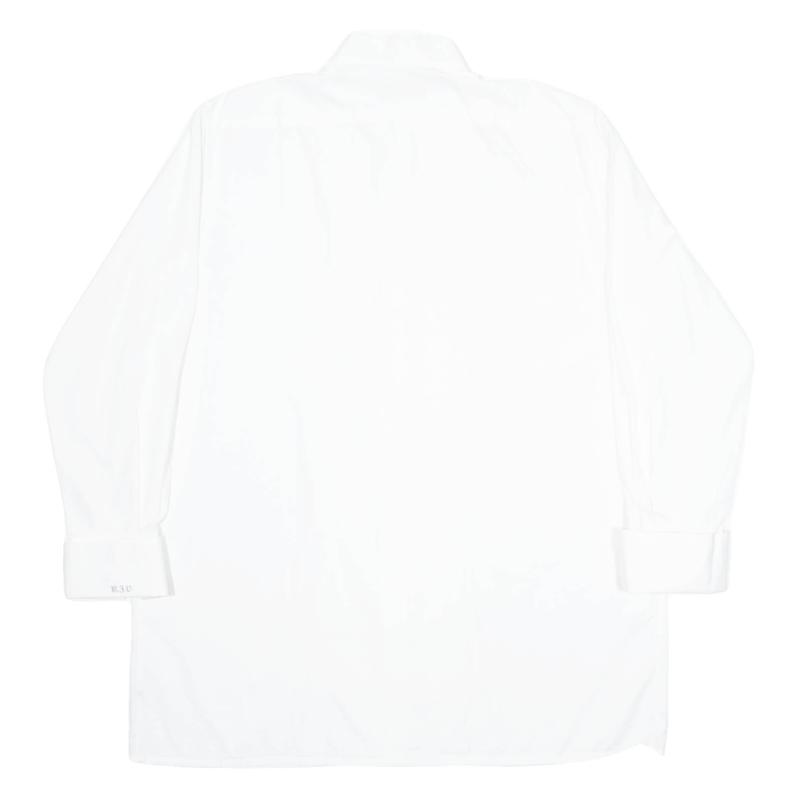 L.HUBSCHES Mens Plain Shirt White Long Sleeve XL