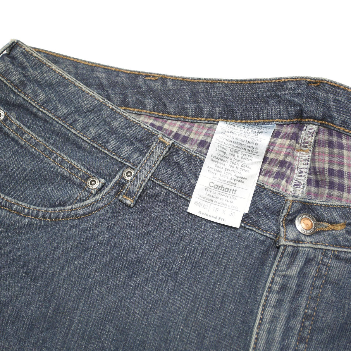 CARHARTT Mens Jeans Blue Regular Straight Denim Medium W38 L30 Workwear