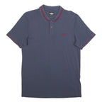 UMBRO Mens Blue Polo Shirt M Cotton Blend Short Sleeve Basic Casual